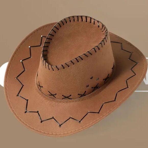 Stylish Light Coffee Cowboy Hat - Picture 3 of 5